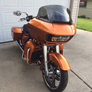 It also looks great with the Harley windshield trim I installed.