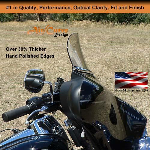 Harley 8" Smoke Tint Windshield Touring Electra Glide Ultra Bat Wing 14 and up